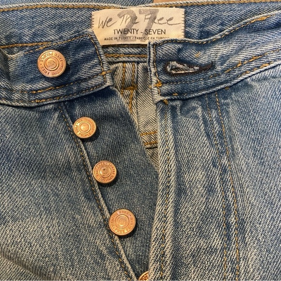 Free People WE THE FREE Women Blue Maggie Ripped Raw Frayed Hem Jeans Size 27 - Picture 6 of 8